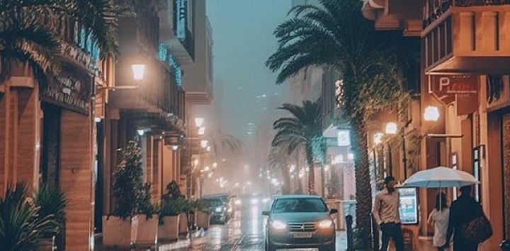 Улица в Дубае, на которой круглый год идет дождь